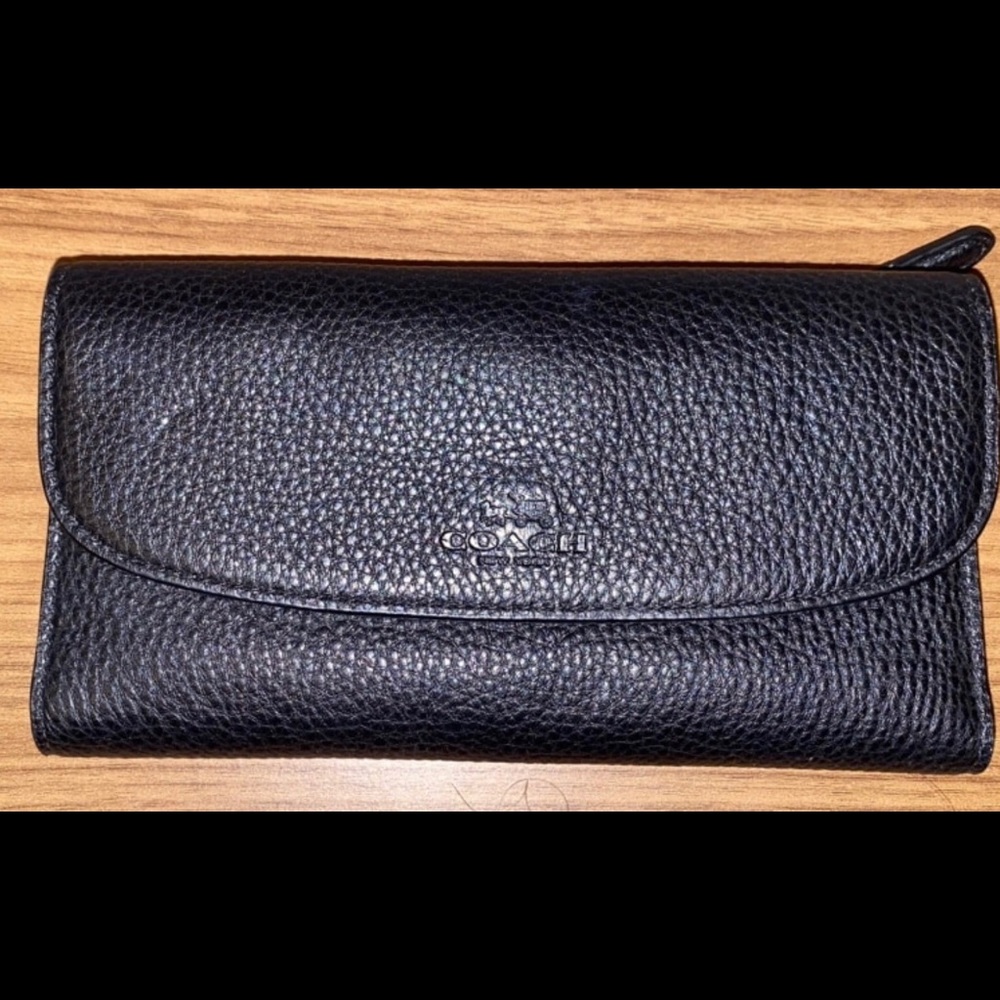 Brand Coach new  leather wallet black